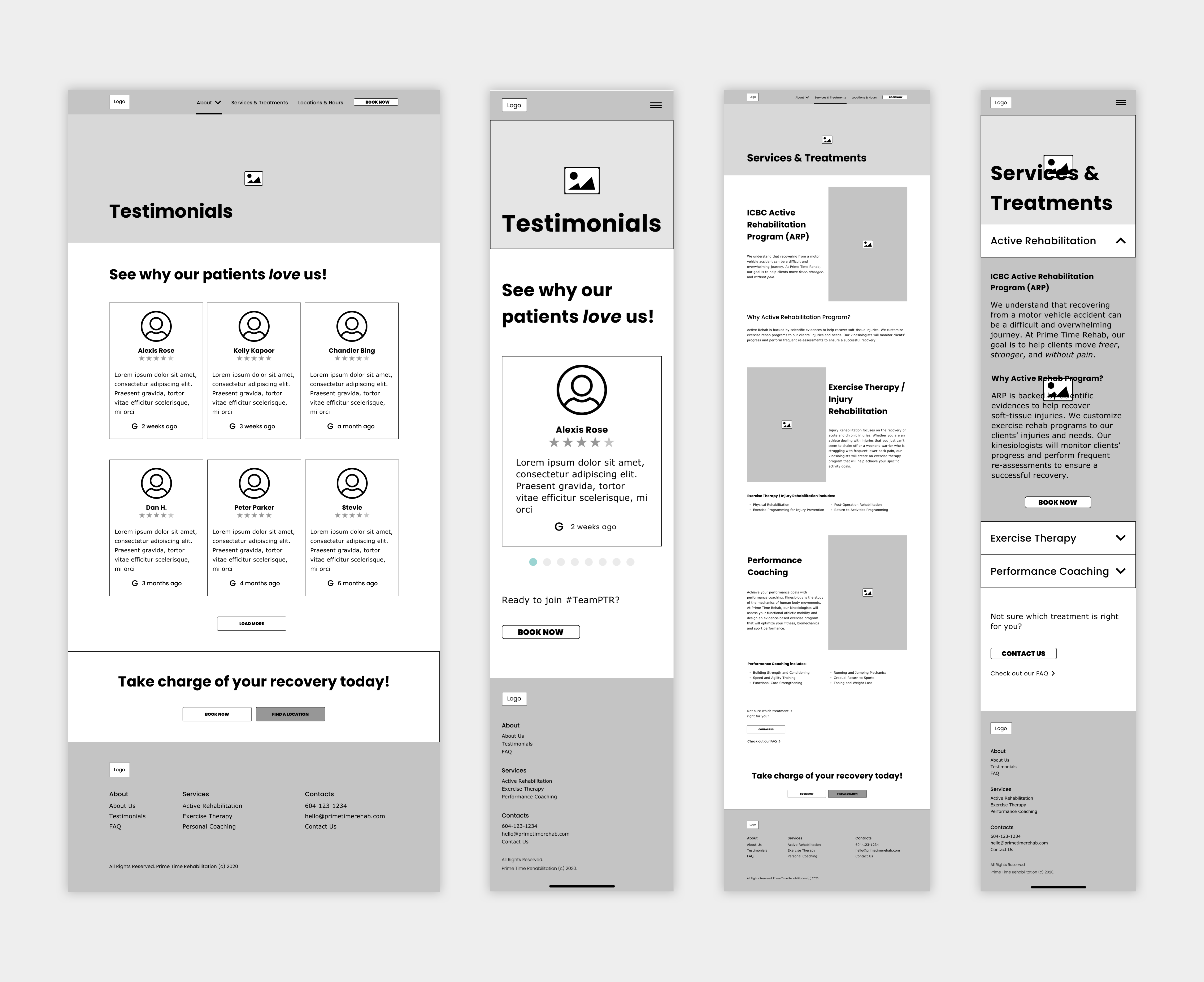 Medium fidelity prototype (desktop vs. mobile)