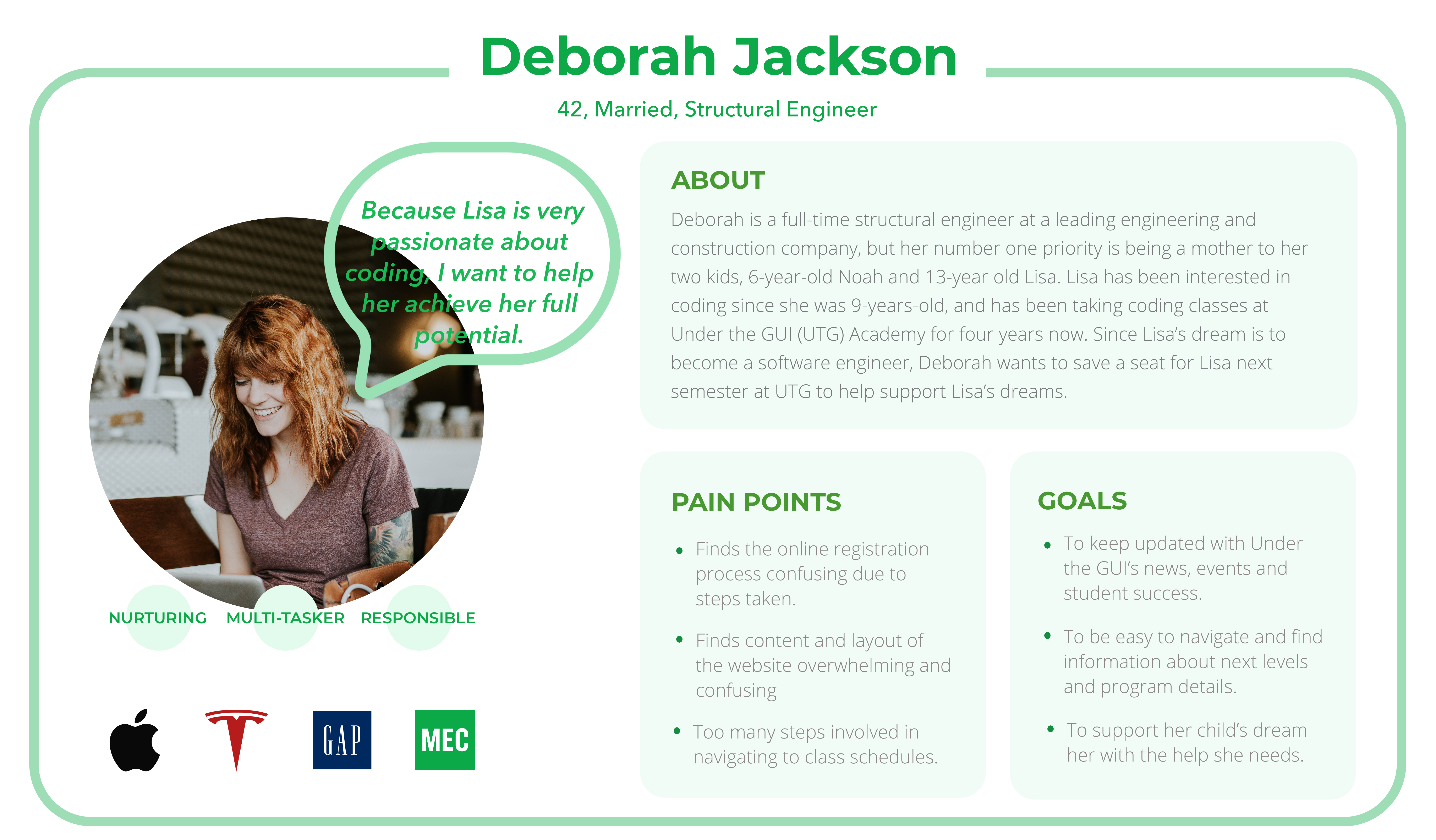 Existing Parent Persona: Deborah Jackson