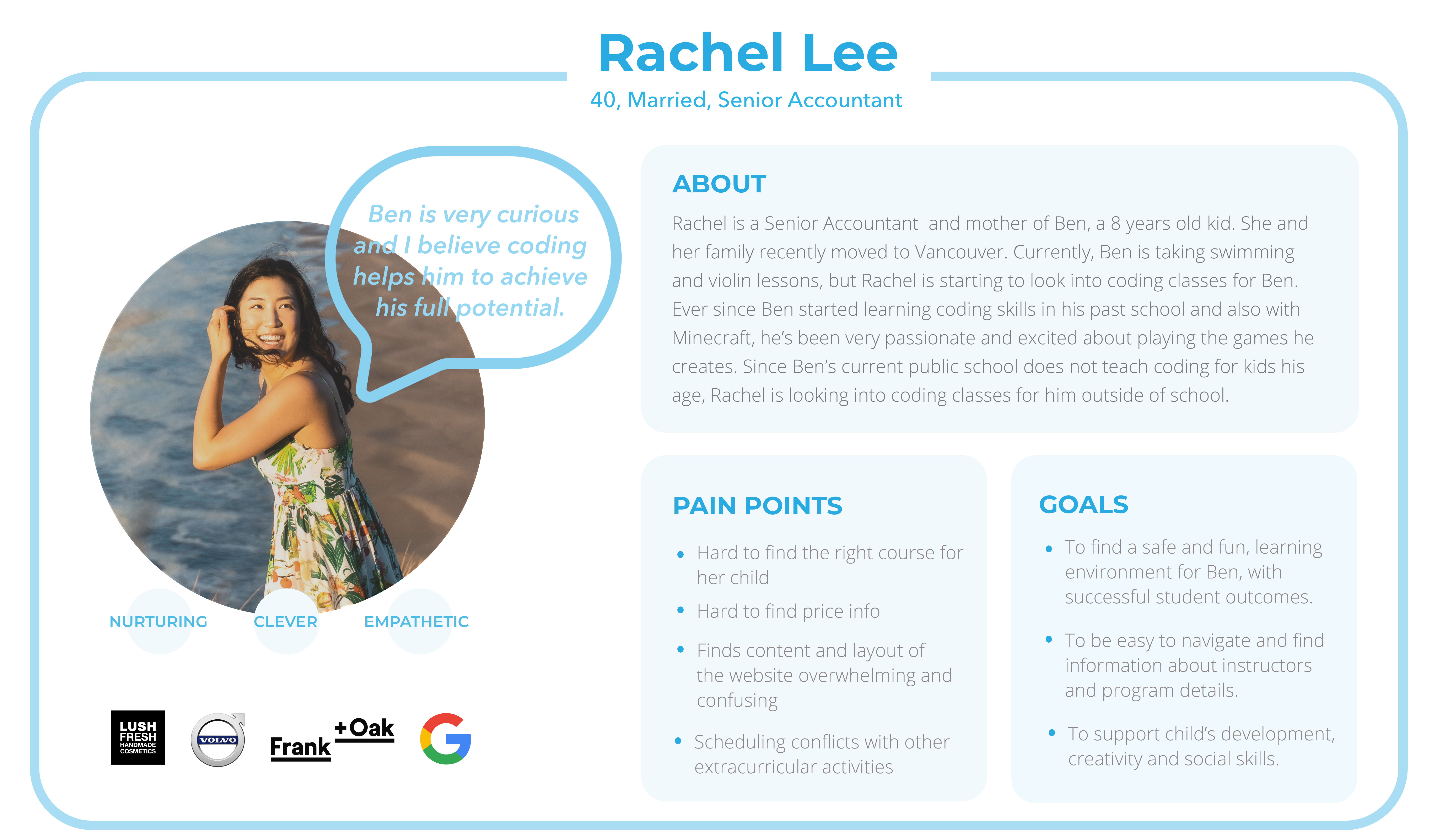 New Parent Persona: Rachel Lee
